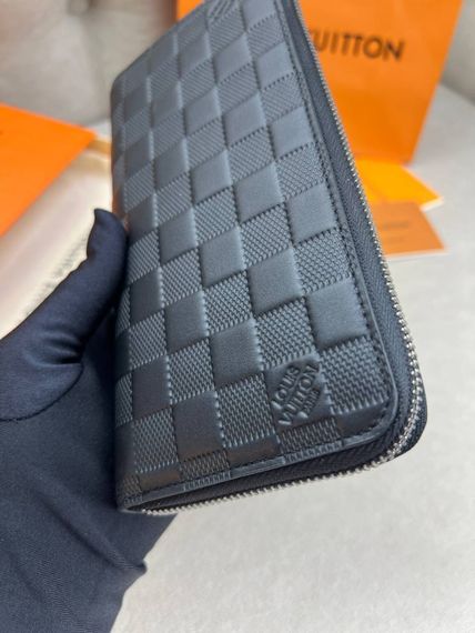 Гаманець чорний Louis Vuitton Brazza Damier Infini (блискавка) k417 | Зображення 3