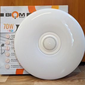 Світильник світлодіодний Biom SMART 70Вт музичний 3000-6000K+ RGB з RF д/у + Bluetooth APP