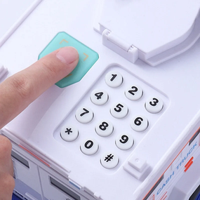 Машинка копилка с кодовым замком и отпечатком Hummer G62 Белая