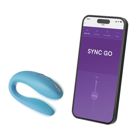 Смарт-вібратор для пар We-Vibe Sync GO Turquoise, тревел-кейс, пульт ДК | Зображення 4