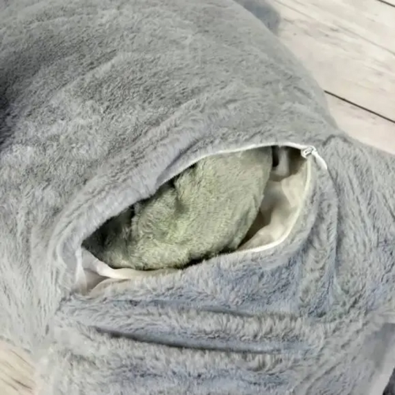 М'яка іграшка подушка з пледом усередині Гусак-обнімусь 93 см, затишний сірий гусак | Зображення 6