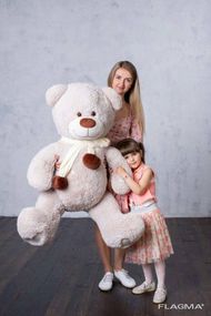 Мишка с латками плюшевый Yarokuz Джозеф 140 см Марципан