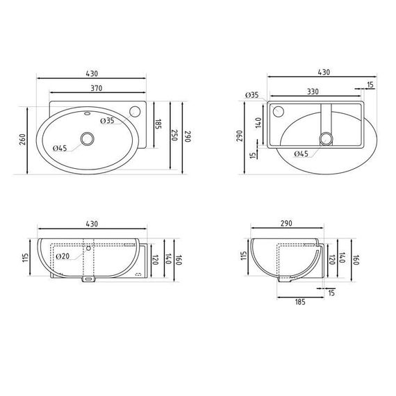 Раковина Qtap Leo 430x285x160 White QT11111008RW | Зображення 1