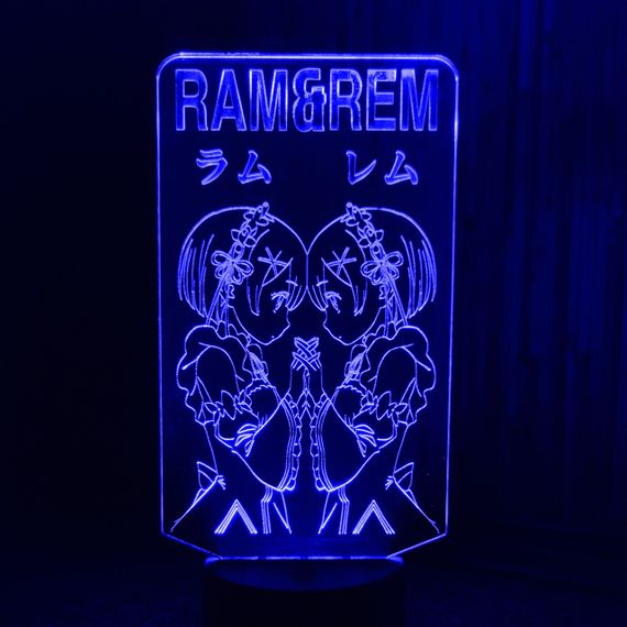 Акриловый светильник-ночник Рэм и Рам 3 синий tty-n001381