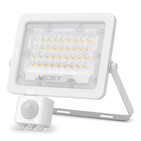 LED Прожектор 30W 5000К 220V з датчиком руху та освітлення білий VL-F2e305W-S Videx