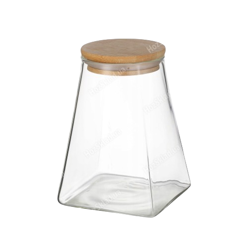 Ємність 900мл 10*10*13,6см з кришкою скло KAMILLE 9037