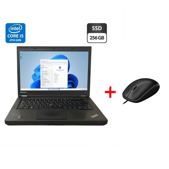 Ноутбук Lenovo ThinkPad T440p / 14" (1366x768) TN / Intel Core i5-4300M (2 (4) ядра по 2.6 - 3.3 GHz) / 8 GB DDR3 / 256 GB SSD / Intel HD Graphics 4600 / WebCam / DVD-ROM б/у + Подарок Проводная мышь / USB