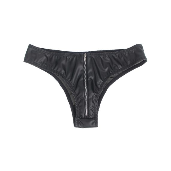 Трусы на молнии StarNight из экокожи, чёрные, M sexstyle | Зображення 4