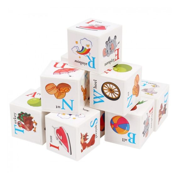 Дитячий розвиваючий набір кубиків "Англійська абетка" 1325TXK 12 кубиків | Зображення 2