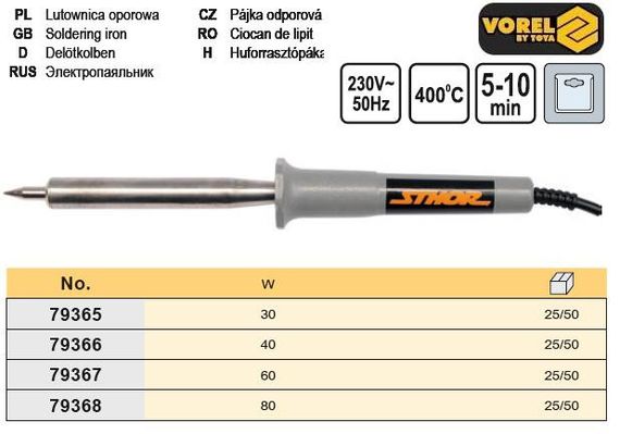 Паяльник электрический Польша P=30 Вт t=400 °C VOREL-79365