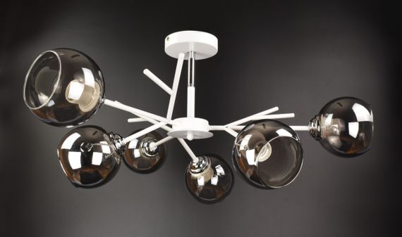 Люстра стельова на 6 лампочок 25893 Білий 34х70х70 см.