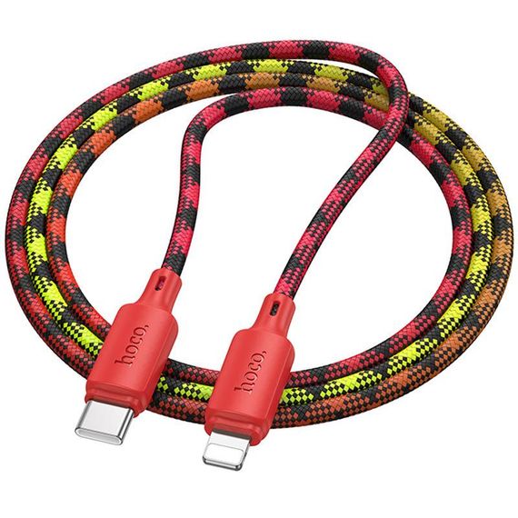 Дата кабель Hoco X116 Meridian Type-C to Lightning 27W (1m) Gradient Red Mix | Зображення 1