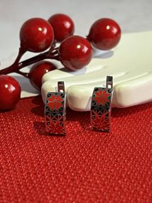 Срібні сережки з емалью Artsriblo артА199с
