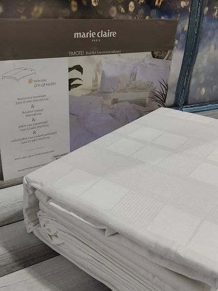 Постельное белье Marie Claire Timotei Timotei beyaz Жаккард Хлопок Семейный размер