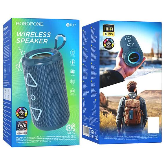 Bluetooth Колонка Borofone BR37 Noble sports Blue | Зображення 1