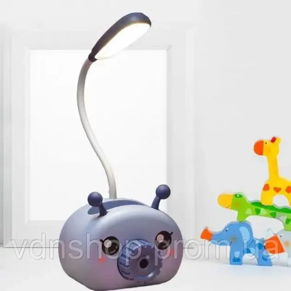 Лампа настольная на гибкой ножке с органайзером для ручек и подставкой телефона Quite Light Deer с точилкой карандашей, питание от | Зображення 1