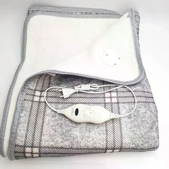 Электропростынь Electric Blanket 150×120 см с подогревом, серая клетчатая | Зображення 3