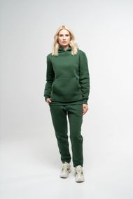 Костюм жіночий утеплений зелений худі та штани, 3XL