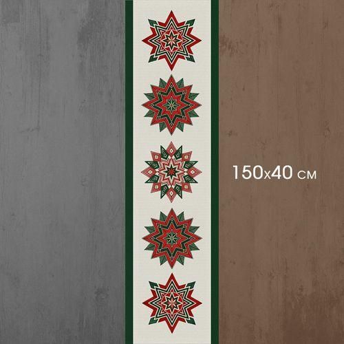 Доріжка на стіл Різдвяні зірки 150x40 см (DR__25NG008) | Зображення 2