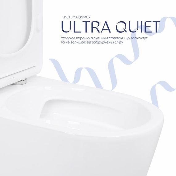 Унітаз підлоговий Qtap Leo Ultra Quiet 620×355×790 мм з сидінням Soft-close, White QTLEO27W49261 | Зображення 4