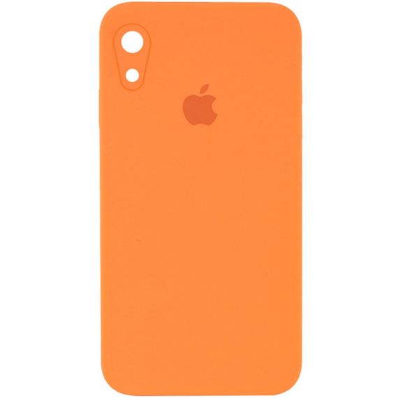 Чохол Silicone Case Square Full Camera Protective (AA) для Apple iPhone XR (6.1") Помаранчевий / Papaya