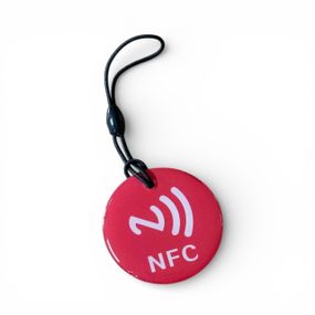 NFC метка брелок NTAG213 круглый 35 мм - Red