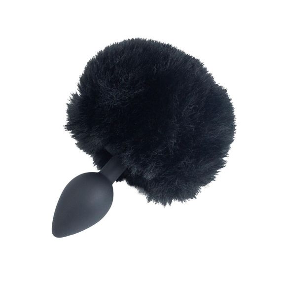 Анальна пробка з хвостом Punishment - Bunny Tail Silicone Anal Plug - Black Sex Aura | Зображення 1