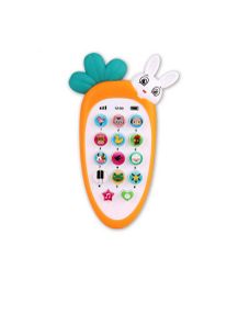 Телефон "Зайчик Звоня" 80650 WToys, на укр.языке, подсветка, сказки, песни, скороговорки, стихи, в коробке (6945717416567) Оранжевый