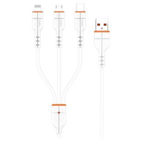 USB кабель Kaku KSC-237 3-in-1 Type-C / MicroUSB / Lightning 1m - White
