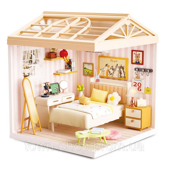 Конструктор-румбокс Спальня Mini House 8004-MH серии "Интерьер", со светом | Зображення 1