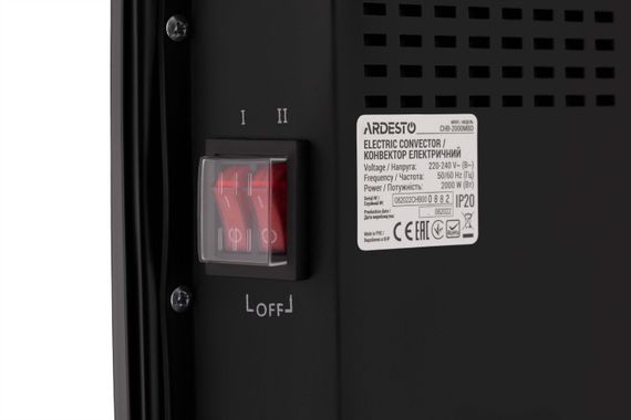 Конвектор ARDESTO підлоговий/настінний 2,0 кВт, площа обігріву 20 кв.м., чорний (CHB-2000MBD) | Зображення 4