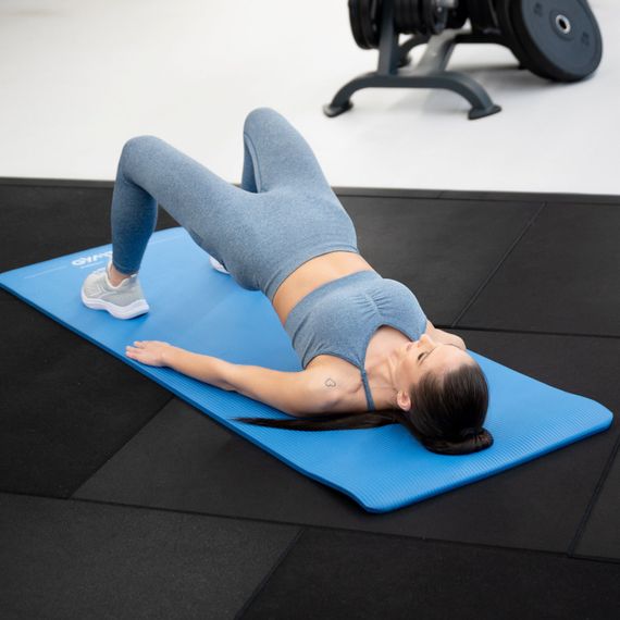 Килимок (мат) для фітнесу та йоги Gymtek NBR 1,5см голубий | Зображення 6