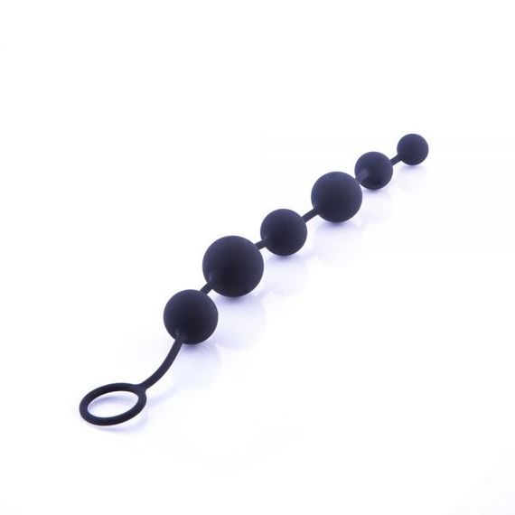 Анальні кульки Black Silicone Large, Черный | Зображення 2