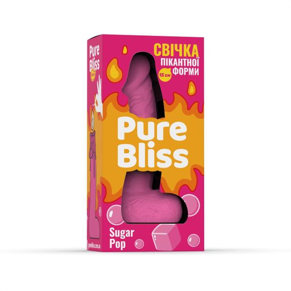 Ароматная свеча пикантной формы Pure Bliss Pink Sugar Pop (Жвачка) 15 см Sex Aura | Зображення 5