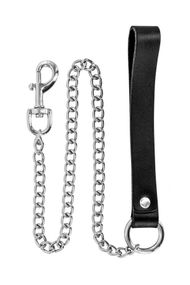 Поводок Fetish Tentation Premium Metal leash with cowhide leather wrist 72 см sexstyle