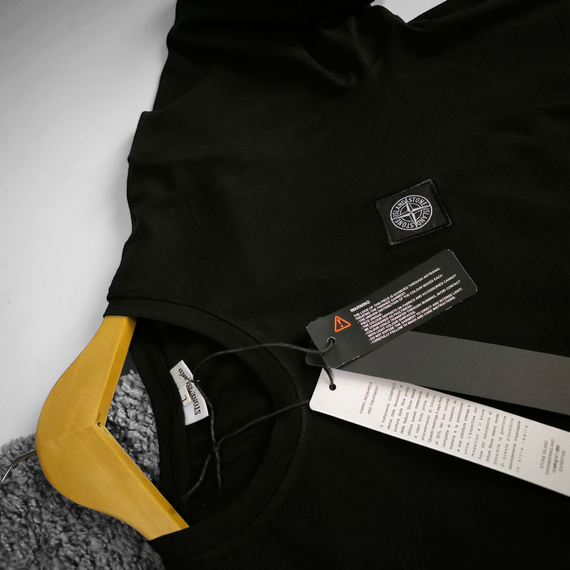 Чоловіча футболка Stone Island чорна (вишивка) | Зображення 1