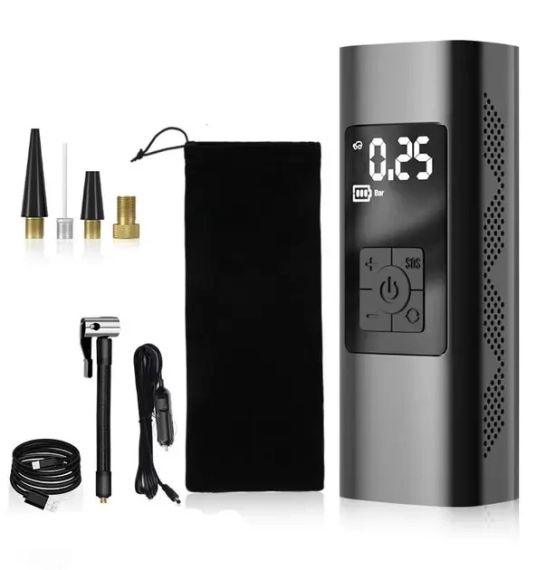 Акумуляторний електричний повітряний насос Neakhmer 12V 6000 мАг Black