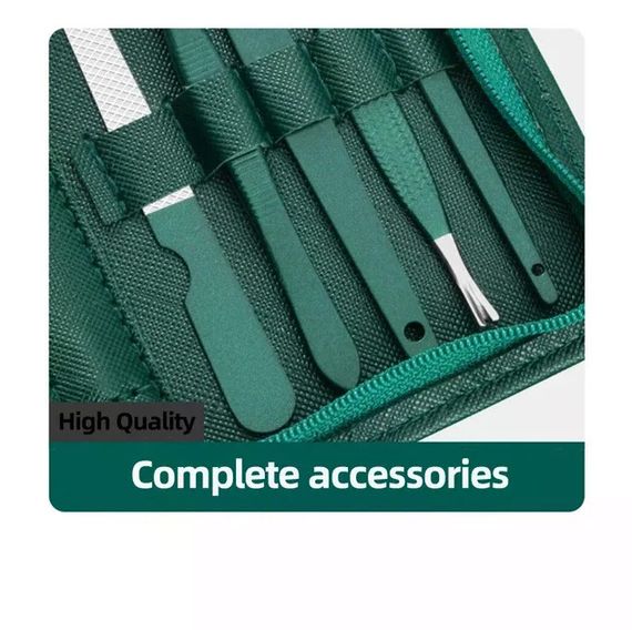 Маникюрный набор AND ES-09A 9 предметов • Маникюрно-педикюрный набор 9PCS Nail Clipper из нержавеющей стали в дорожном футляре | Зображення 3