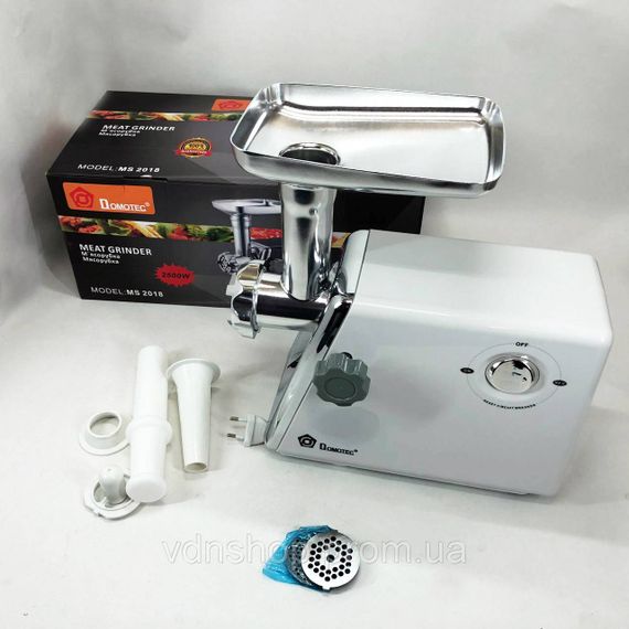 М'ясорубки надійні Domotec, Електрична м'ясорубка з додатковими насадками 'ясорубки для ковбасок NU-94 | Зображення 6