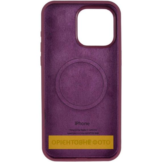 Чохол Silicone Case (AA) Logo with MagSafe для Apple iPhone 16 (6.1") Бежевий / Desert Gold Бордовий / Plum | Зображення 2
