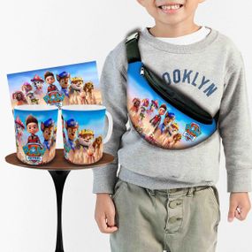 Набор: детская сумка-бананка+кружка Щенячий патруль 32х15см,бананка для мальчика через плечо (01022)