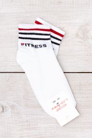 Демісезонні шкарпетки для жінок з бавовни, з написом "Fitness" Носи своє 36-40 Білий (p-17997-212628)