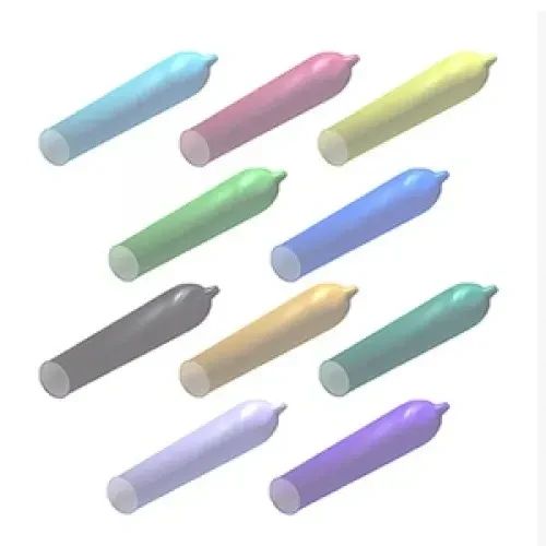 Набір латексних презервативів One Color Sensation із силіконовим мастилом червоного кольору (ціна за 5 шт) Sex Aura | Зображення 4