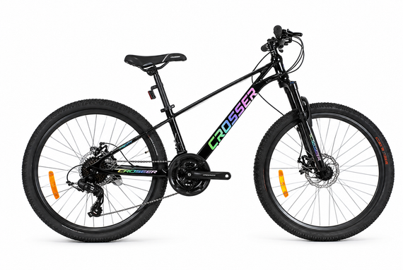 Велосипед Crosser 24" GFR/D 21 скорость Shimano, горный MTB алюминиевый с дисковыми тормозами