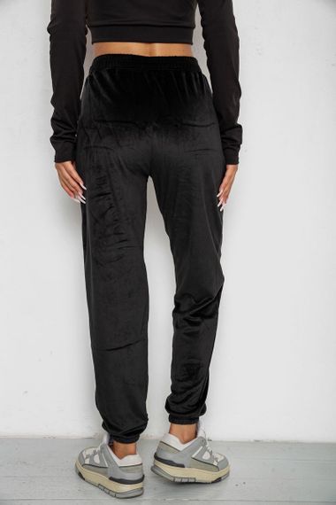 Спортивные штаны велюровые женские на флисе, цвет черный, 238R58649 | Зображення 3