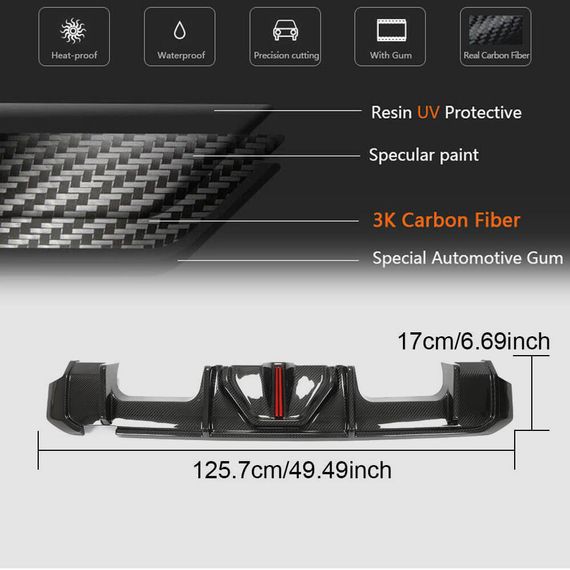 Дифузор заднього бампера V4 (для G82/G83, Карбон) для BMW 4 серія G22/23/26 2020- рр | Зображення 4