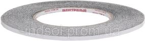 Чорна двостороння клейка стрічка (неткана основа / лайнер - папір білого кольору) ширина рулону 9мм.