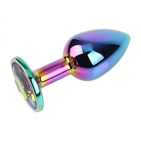 Анальна пробка із кристалом Chisa Matrix Mont Rainbow Gem, металева, різнокольорова, 7 х 2.7 см Sex Aura