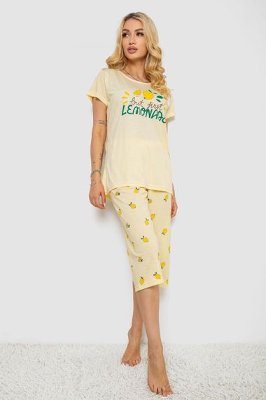 Пижама женская с принтом  -уценка, цвет желтый, 243R7054-U-1