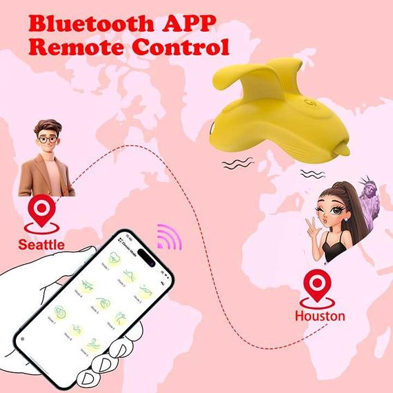 Клітеральний смарт-вібратор на палець Love Spouse Жовтий — Смарт вібратори | Зображення 2